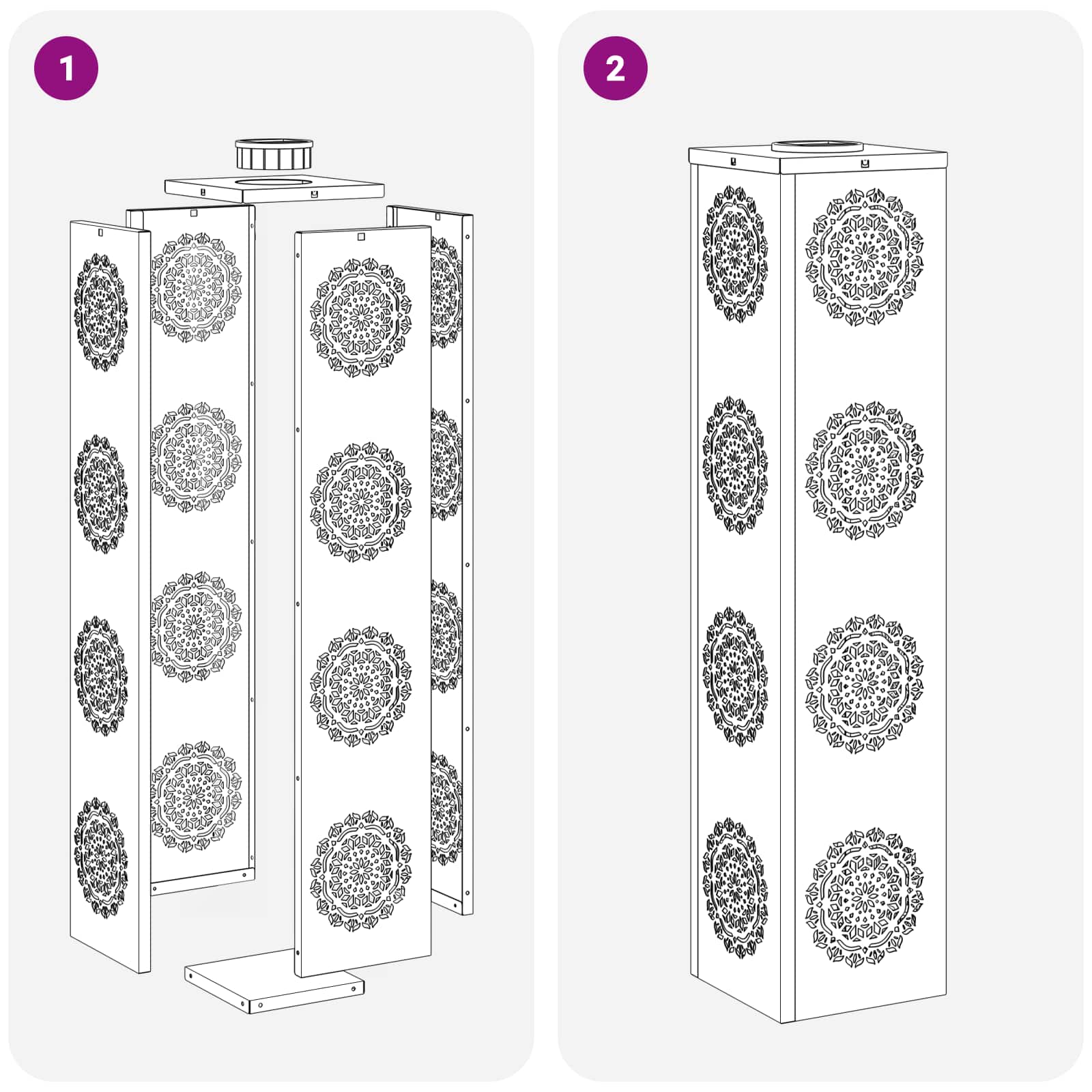 Solar LED Pad Licht 2 pcs Roestvrij staal Roestvrij staal