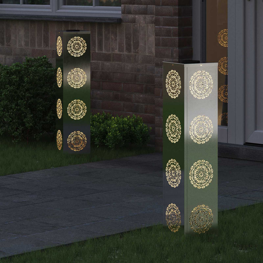 Solar LED Pad Licht 2 pcs Roestvrij staal Roestvrij staal