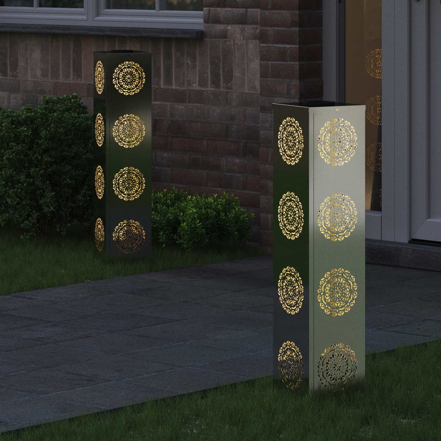 Solar LED Pad Licht 2 pcs Gegalvaniseerd Gegalvaniseerd