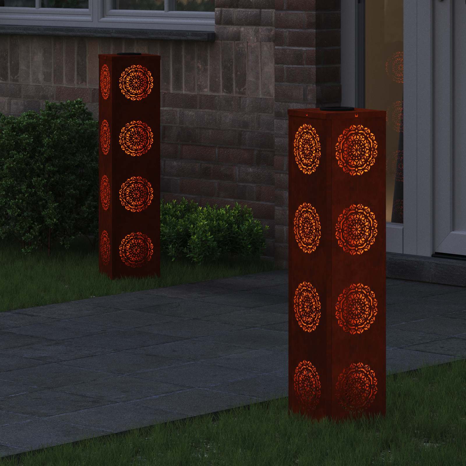Solar LED Pad Licht 2 pcs Cortenstaal Cortenstaal