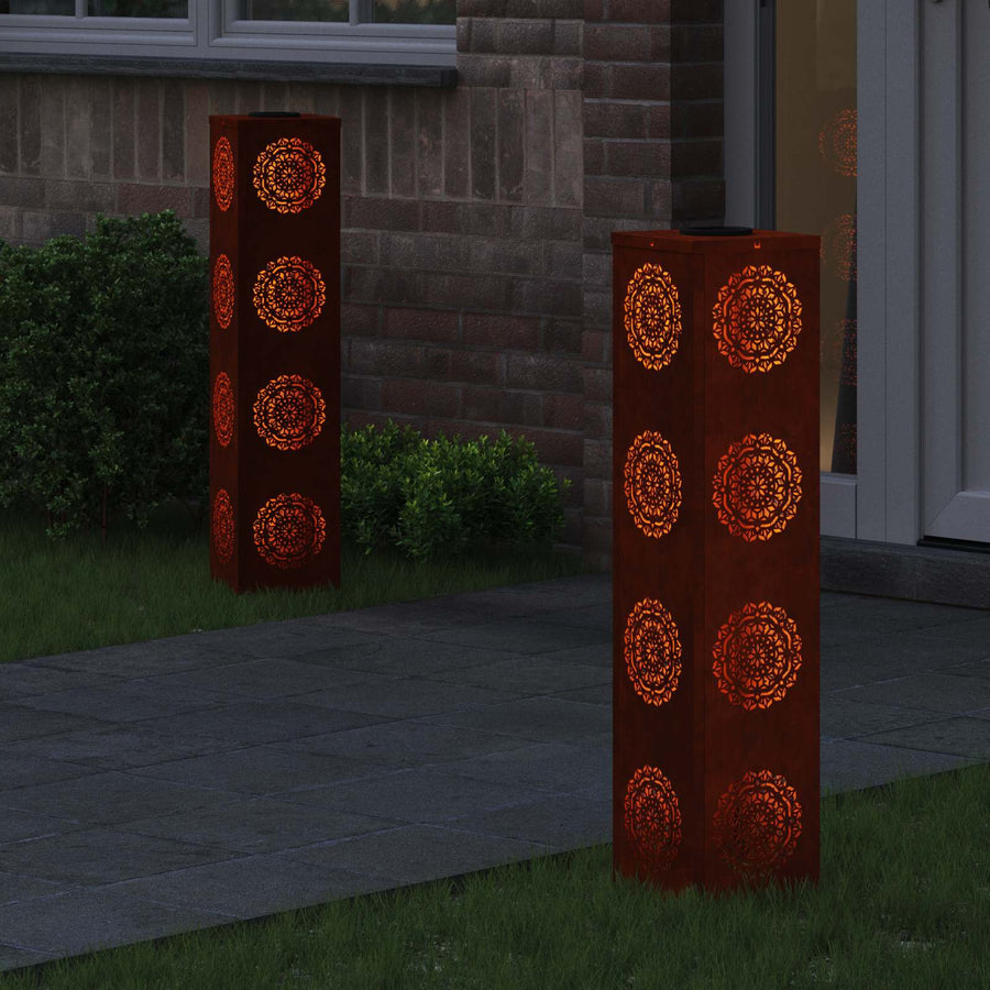 Solar LED Pad Licht 2 pcs Cortenstaal Cortenstaal