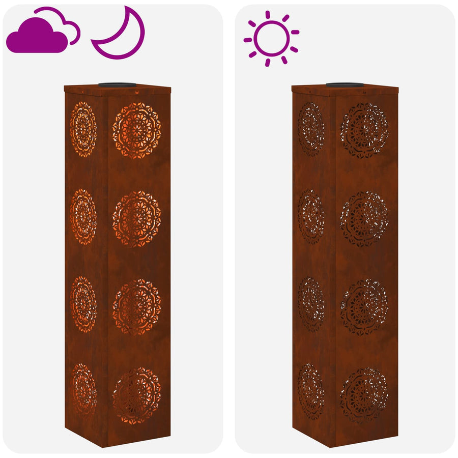 Solar LED Pad Licht 2 pcs Cortenstaal Cortenstaal