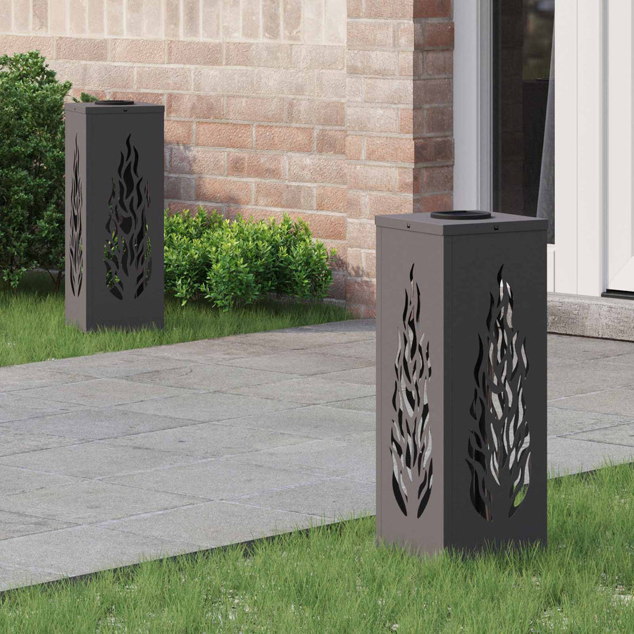 Solar LED Pad Licht 2 pcs Zwart Koudgewalst staal
