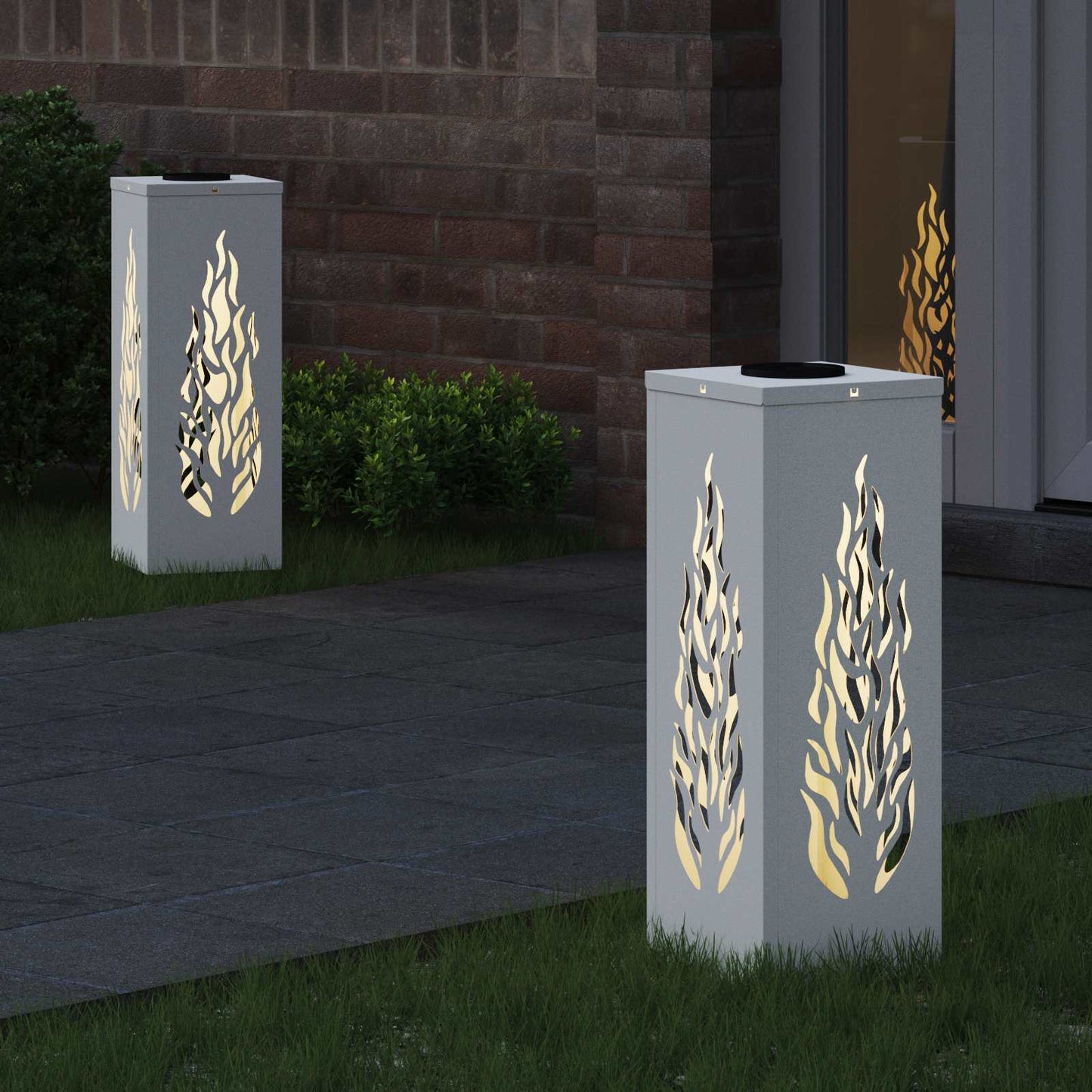 Solar LED Pad Licht 2 pcs Wit Koudgewalst staal