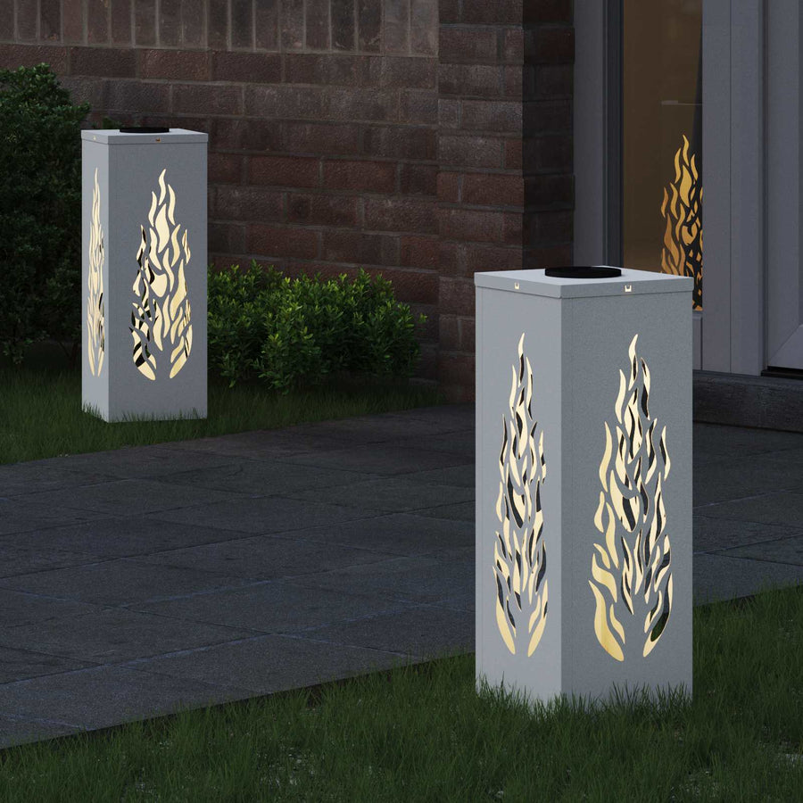 Solar LED Pad Licht 2 pcs Wit Koudgewalst staal