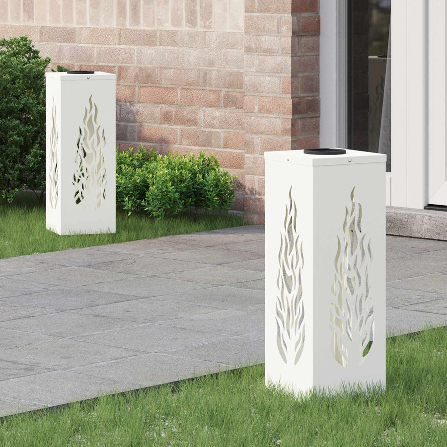 Solar LED Pad Licht 2 pcs Wit Koudgewalst staal