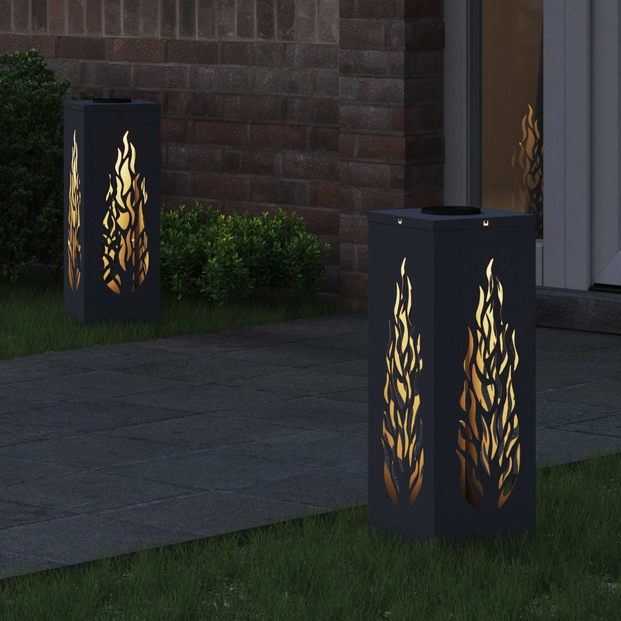 Solar LED Pad Licht 2 pcs Antraciet Koudgewalst staal