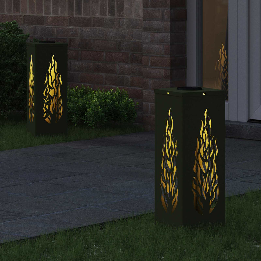 Solar LED Pad Licht 2 pcs Olijf Groen Koudgewalst staal