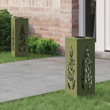 Solar LED Pad Licht 2 pcs Olijf Groen Koudgewalst staal
