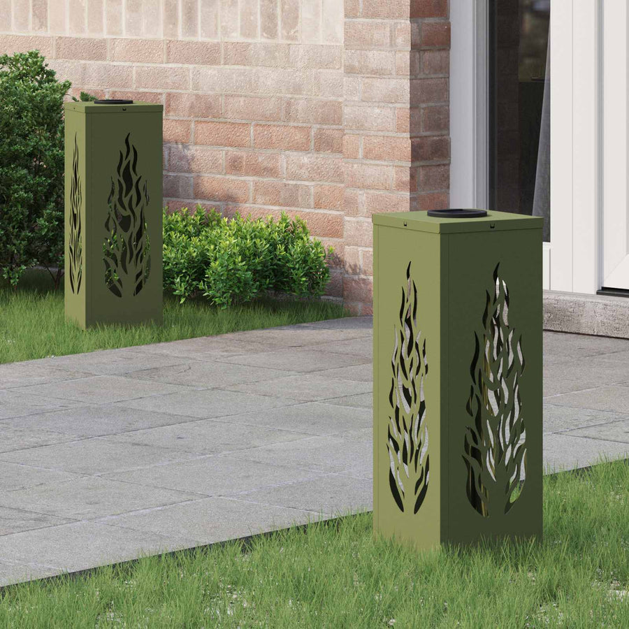 Solar LED Pad Licht 2 pcs Olijf Groen Koudgewalst staal