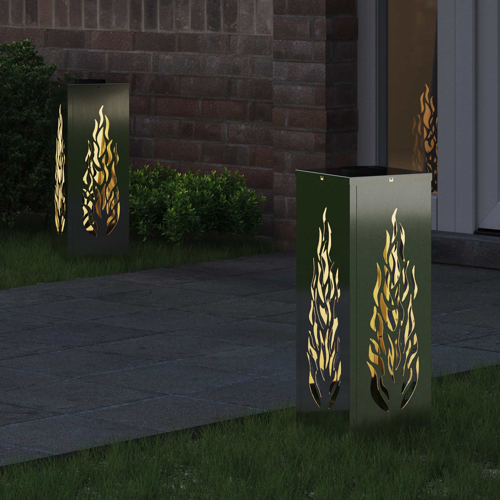 Solar LED Pad Licht 2 pcs Gegalvaniseerd Gegalvaniseerd