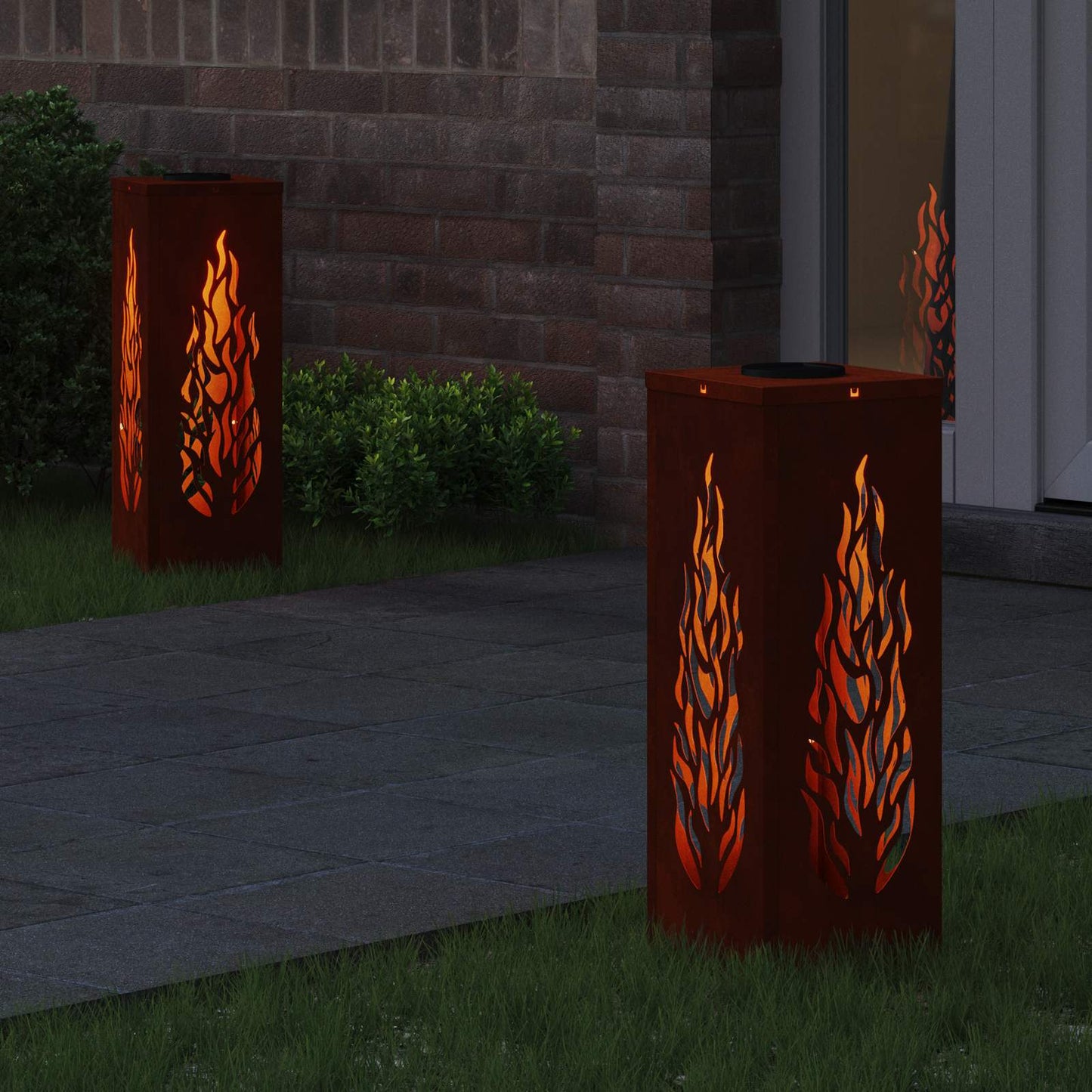 Solar LED Pad Licht 2 pcs Cortenstaal Cortenstaal