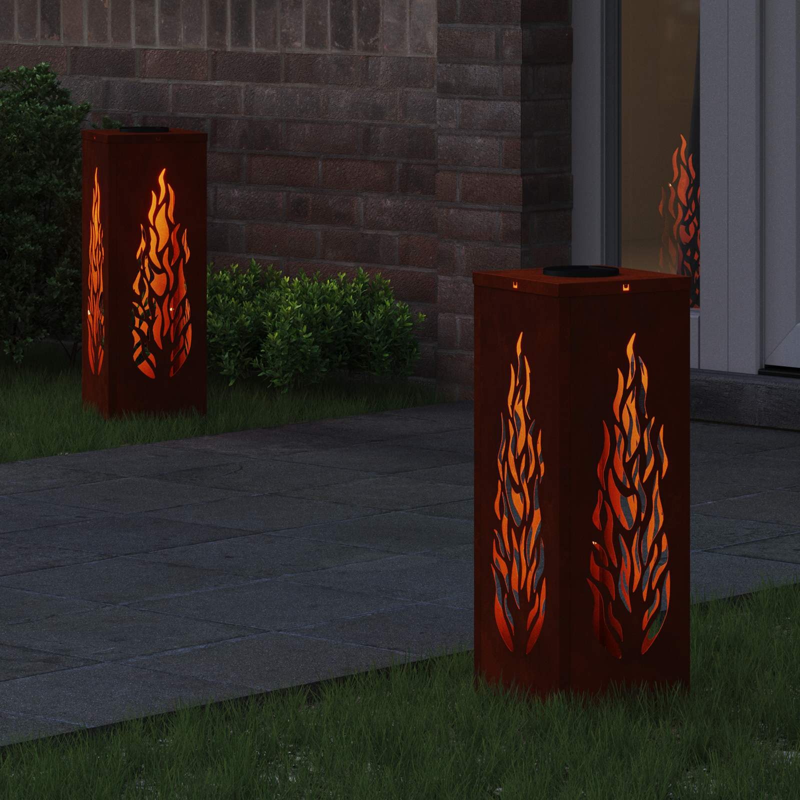 Solar LED Pad Licht 2 pcs Cortenstaal Cortenstaal