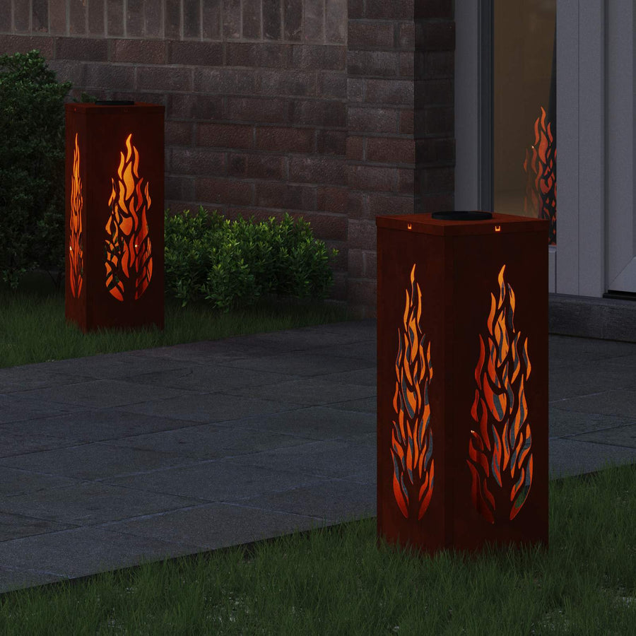 Solar LED Pad Licht 2 pcs Cortenstaal Cortenstaal