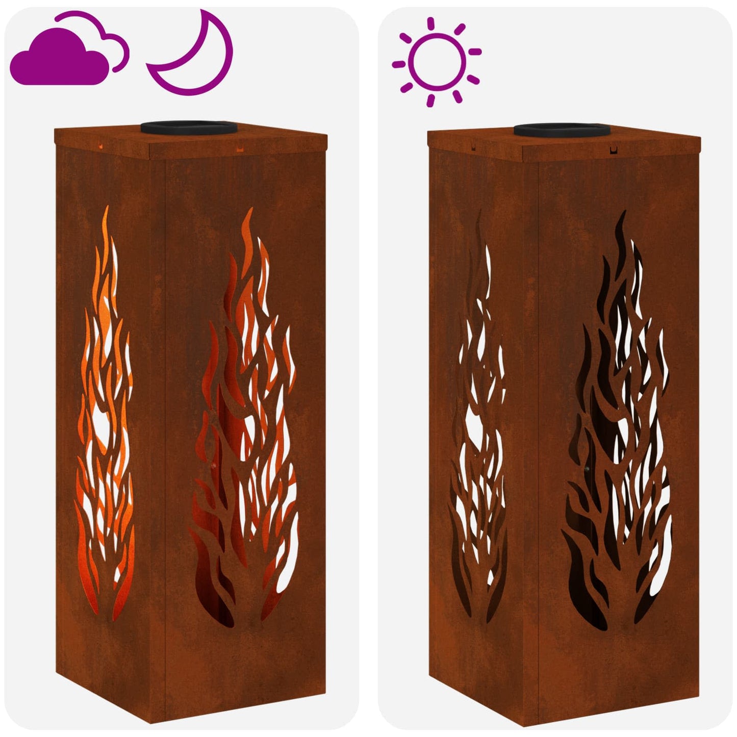 Solar LED Pad Licht 2 pcs Cortenstaal Cortenstaal
