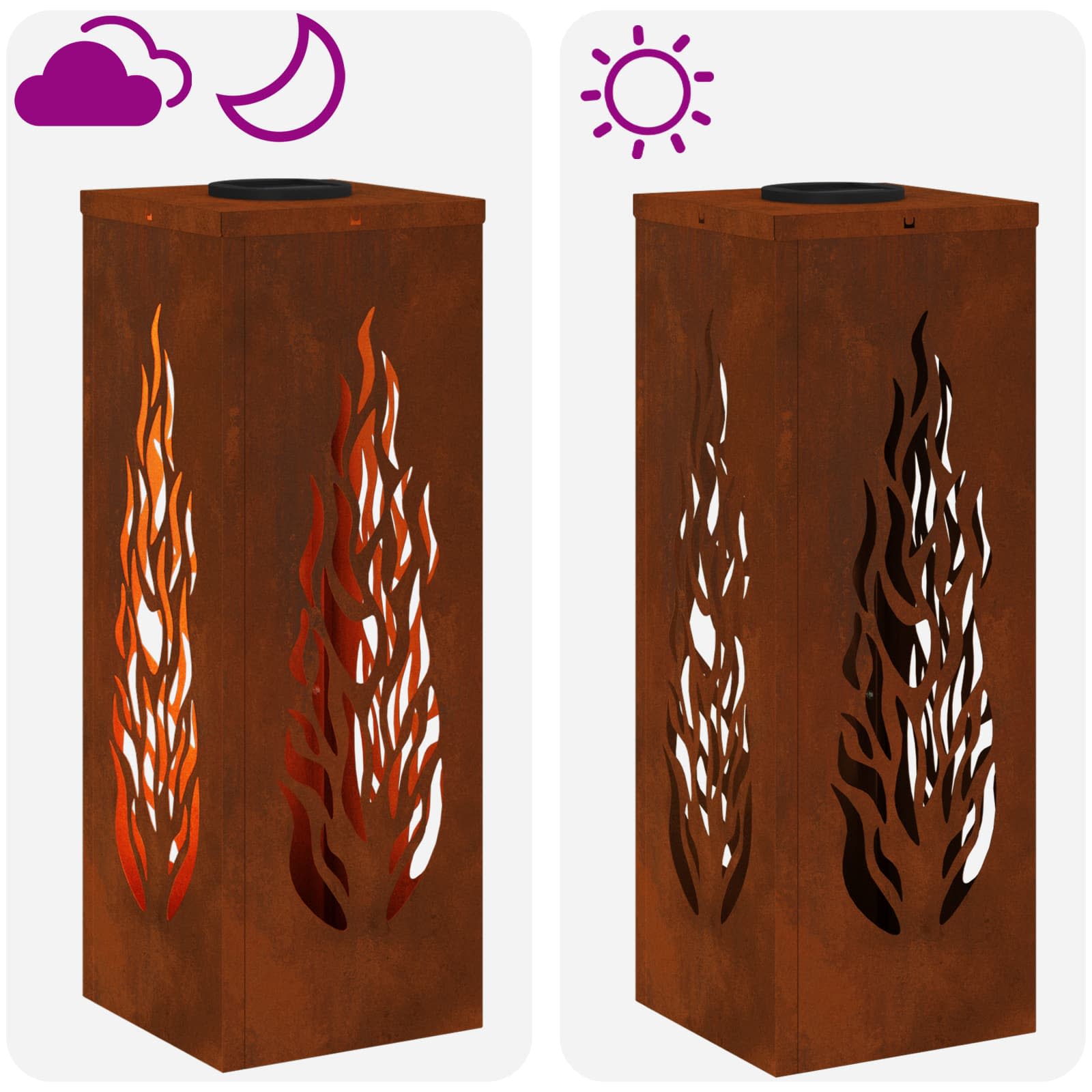 Solar LED Pad Licht 2 pcs Cortenstaal Cortenstaal