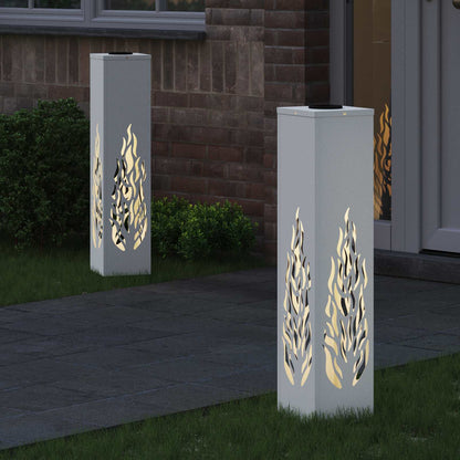 Solar LED Pad Licht 2 pcs Wit Koudgewalst staal