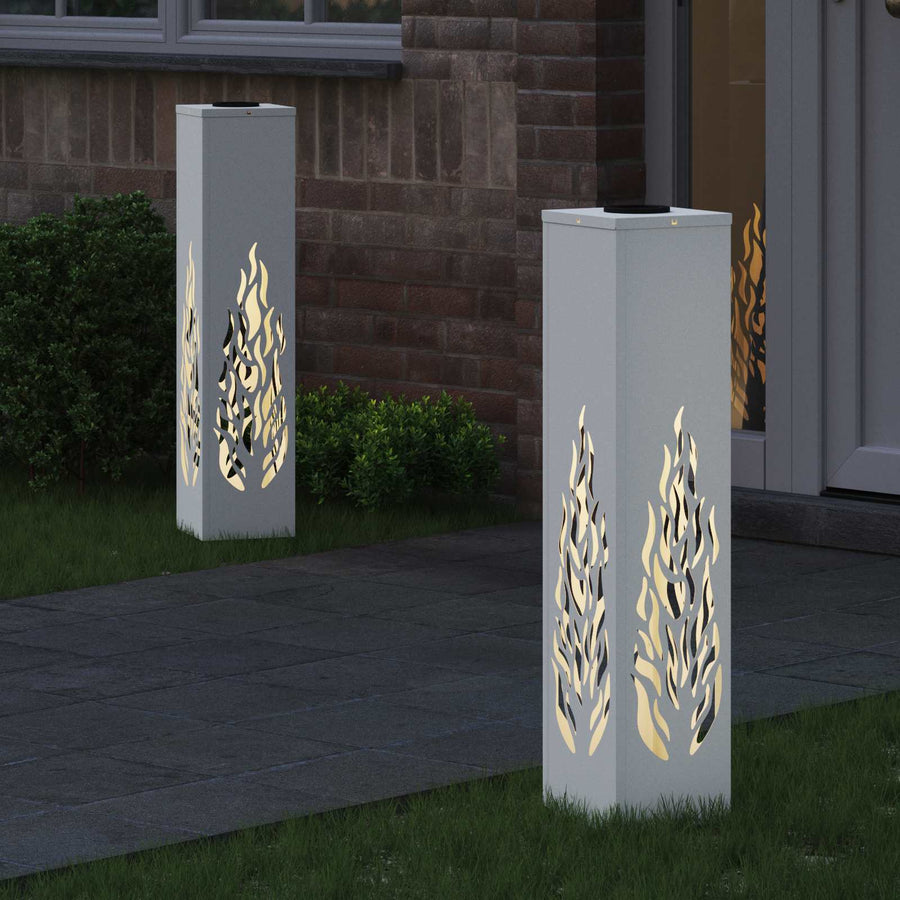 Solar LED Pad Licht 2 pcs Wit Koudgewalst staal