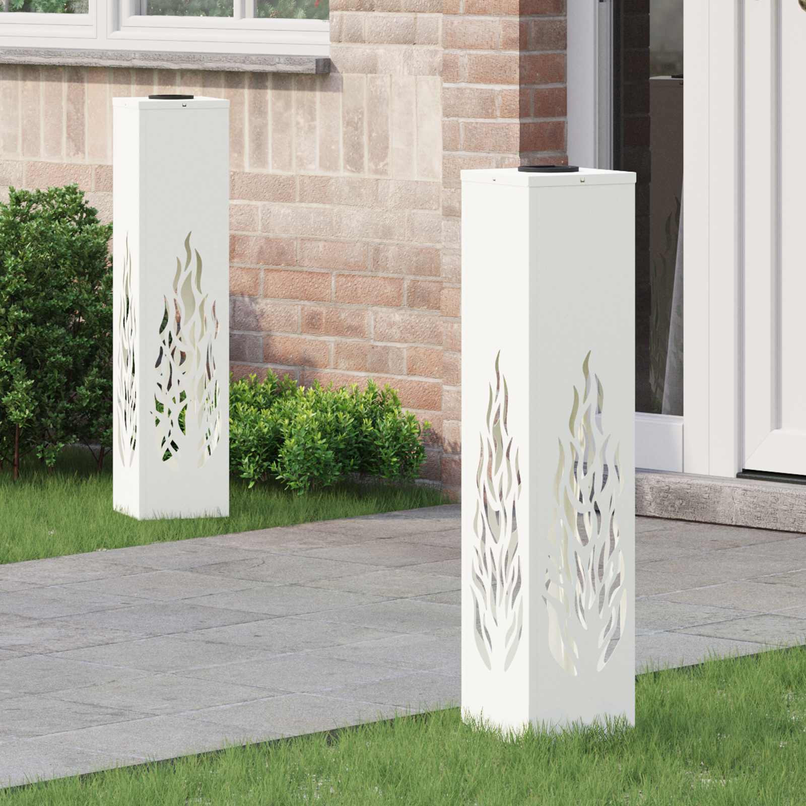 Solar LED Pad Licht 2 pcs Wit Koudgewalst staal