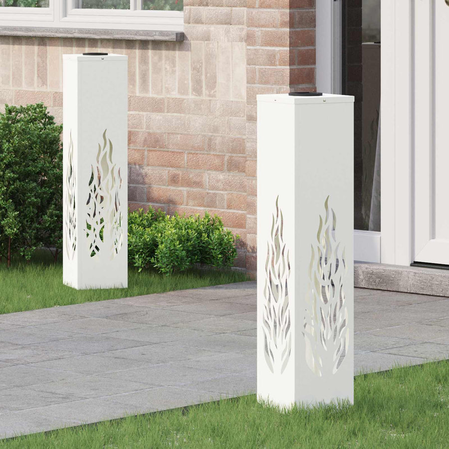 Solar LED Pad Licht 2 pcs Wit Koudgewalst staal