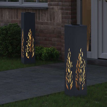 Solar LED Pad Licht 2 pcs Antraciet Koudgewalst staal