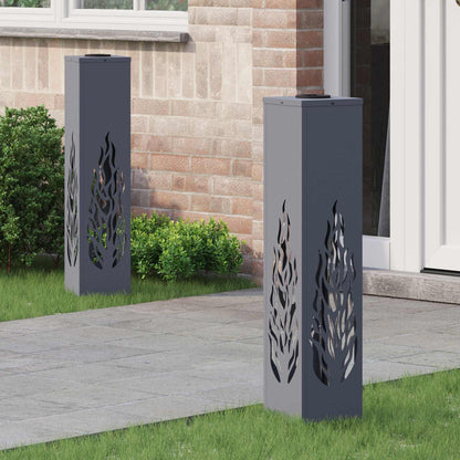 Solar LED Pad Licht 2 pcs Antraciet Koudgewalst staal