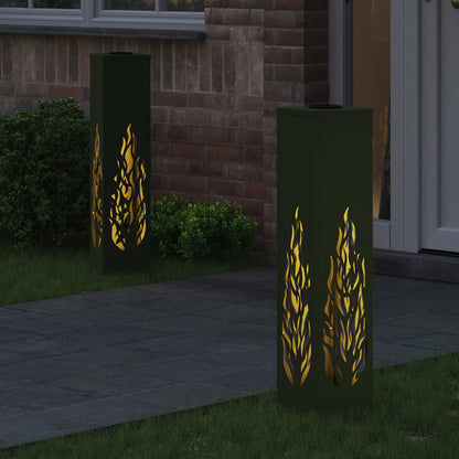 Solar LED Pad Licht 2 pcs Olijf Groen Koudgewalst staal