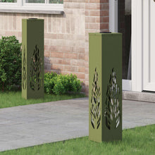Solar LED Pad Licht 2 pcs Olijf Groen Koudgewalst staal