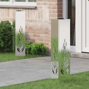 Solar LED padlicht 2 stuks roestvrij staal warmwit 80 cm