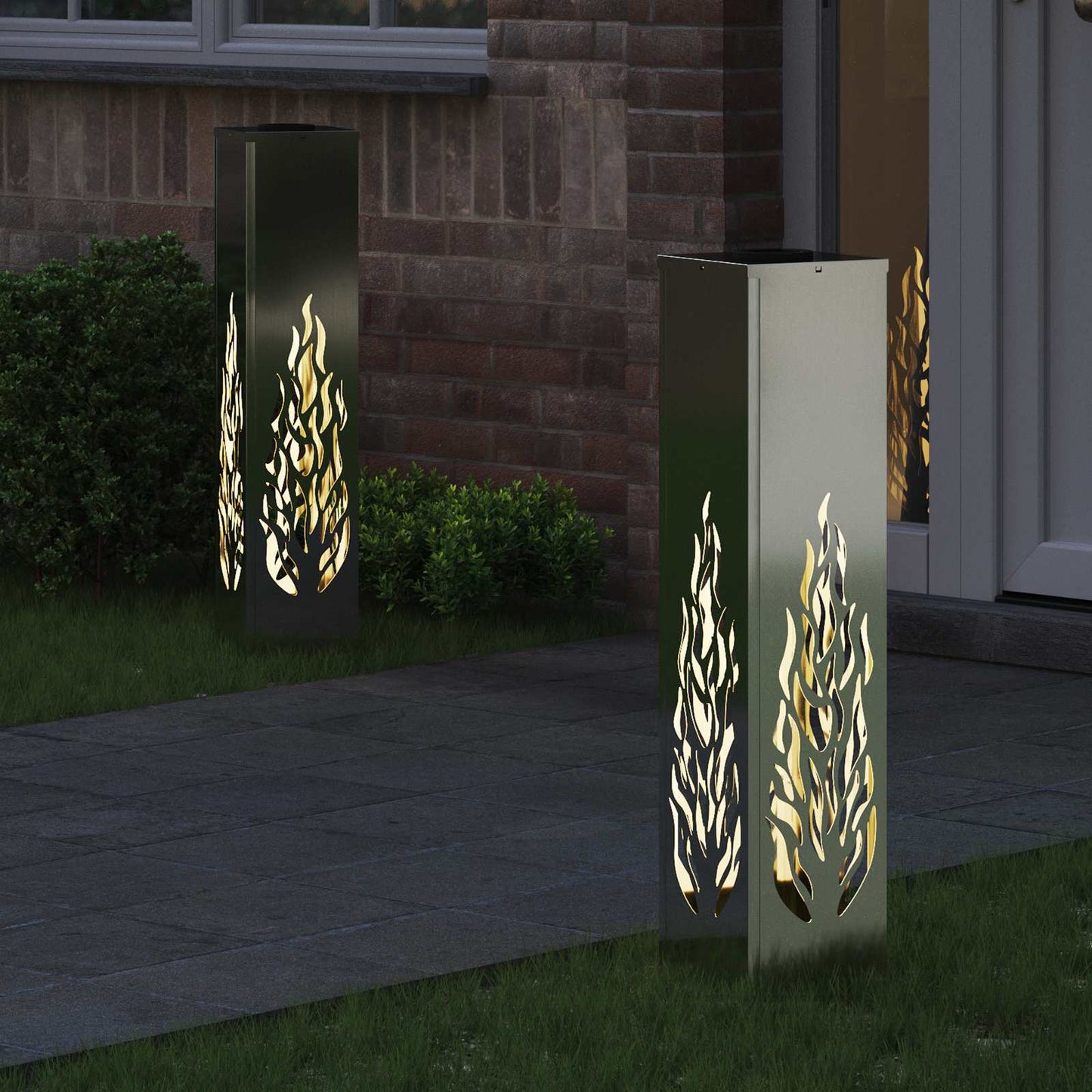 Solar LED Pad Licht 2 pcs Gegalvaniseerd Gegalvaniseerd