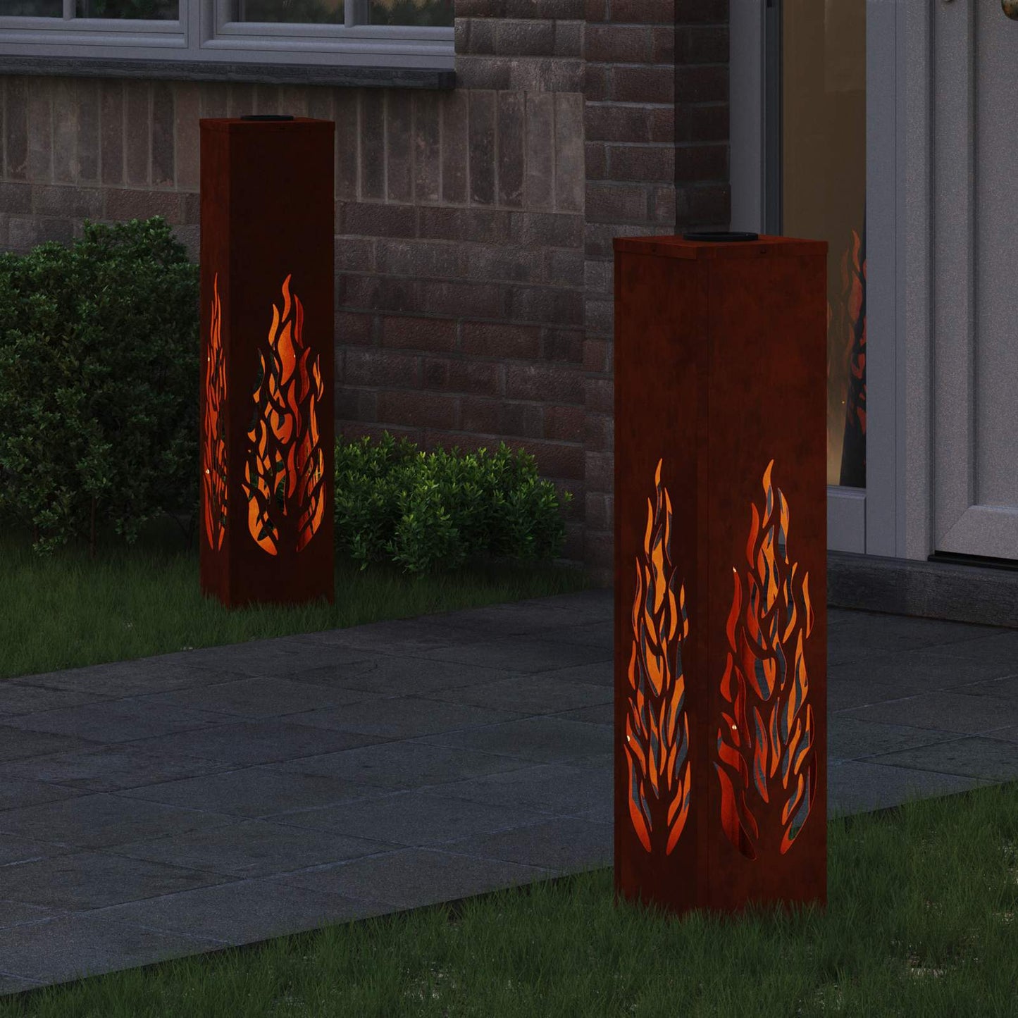 Solar LED Pad Licht 2 pcs Cortenstaal Cortenstaal