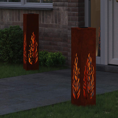 Solar LED Pad Licht 2 pcs Cortenstaal Cortenstaal