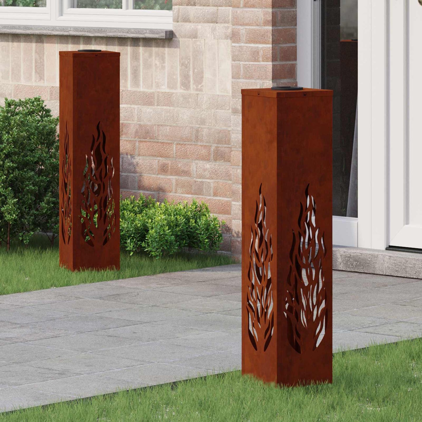 Solar LED Pad Licht 2 pcs Cortenstaal Cortenstaal