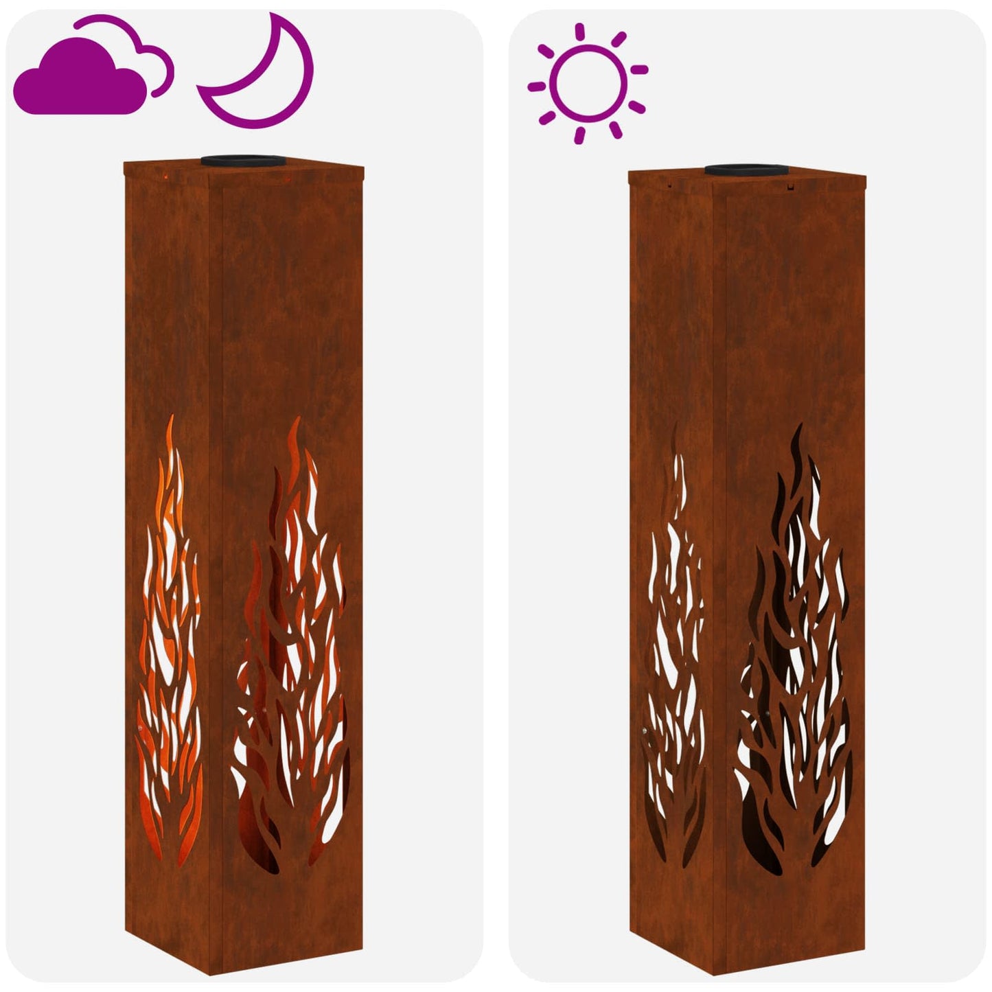 Solar LED Pad Licht 2 pcs Cortenstaal Cortenstaal