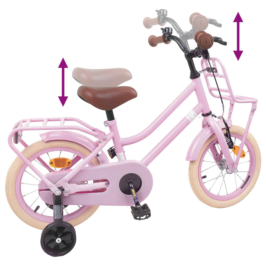 Kinderfiets 12 Inch voor 2-4 jaar oud Lichtroze