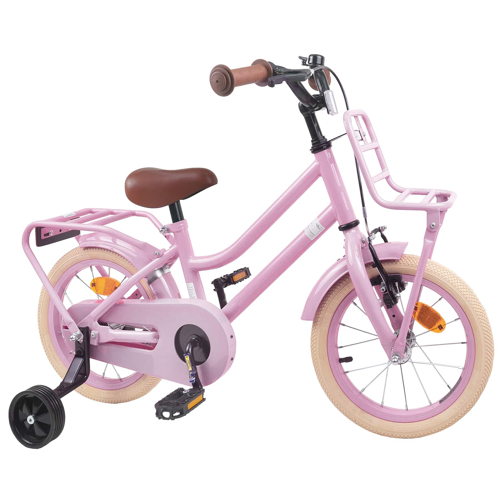 Kinderfiets 14 Inch voor 3-5 jaar oud Lichtroze