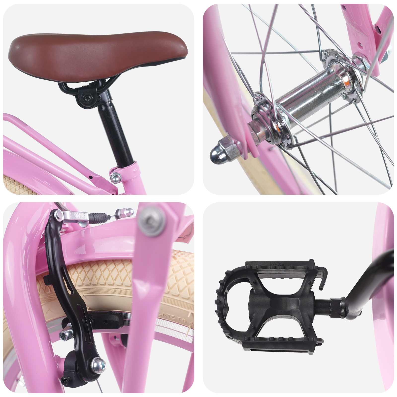 Kinderfiets 22 Inch voor 7-12 jaar oud Lichtroze