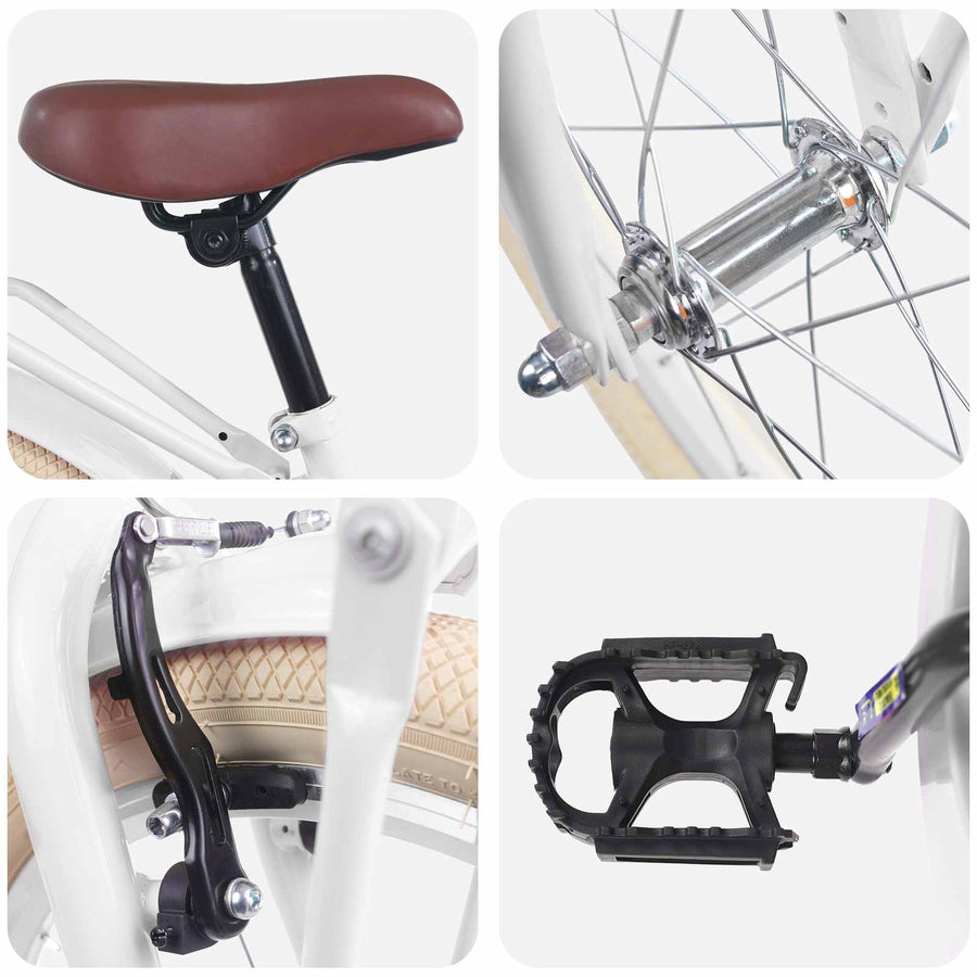 Kinderfiets 20 Inch voor 6-11 jaar oud Wit