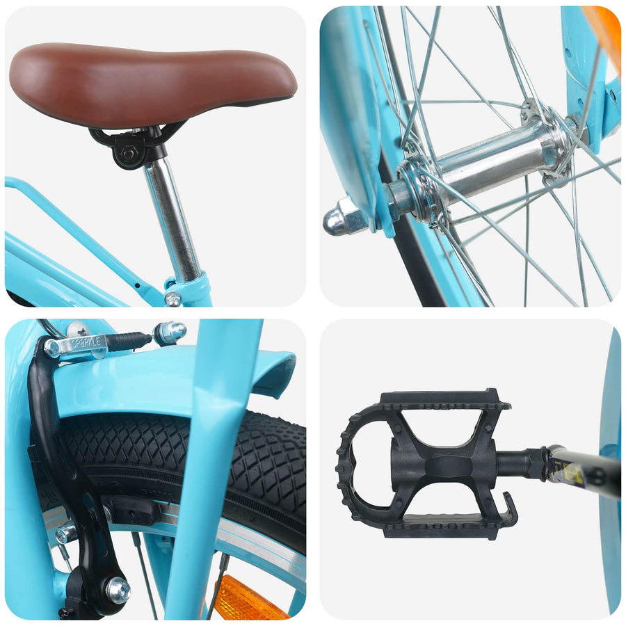 Kinderfiets 20 Inch voor 6-11 jaar oud Lichtblauw