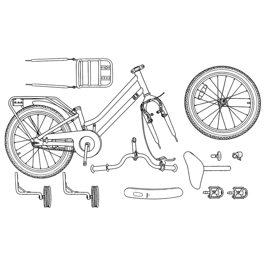 Kinderfiets 12 Inch voor 2-4 jaar oud Donkerroze
