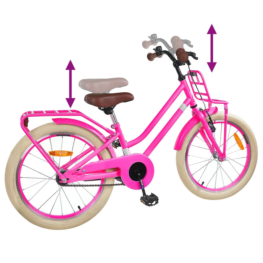 Kinderfiets 20 Inch voor 6-11 jaar oud Donkerroze