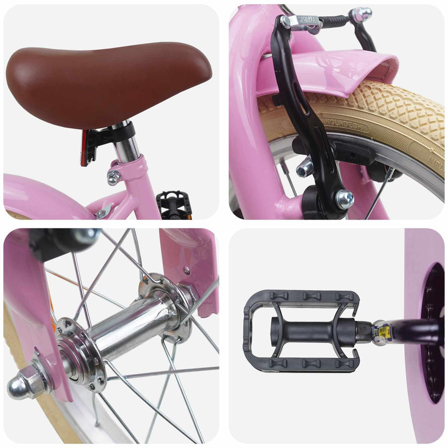 Kinderfiets 16 Inch voor 4-6 jaar oud Lichtroze