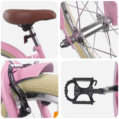 Kinderfiets 18 Inch voor 5-7 jaar Lichtroze