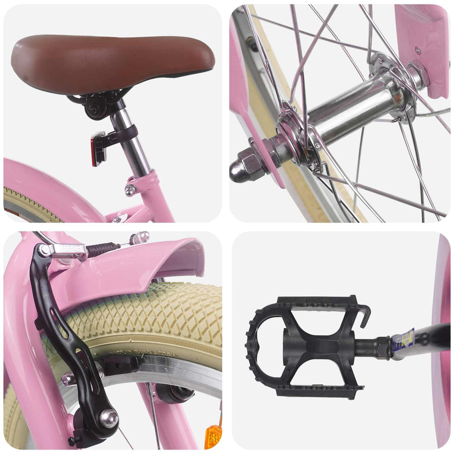 Kinderfiets 18 Inch voor 5-7 jaar Lichtroze