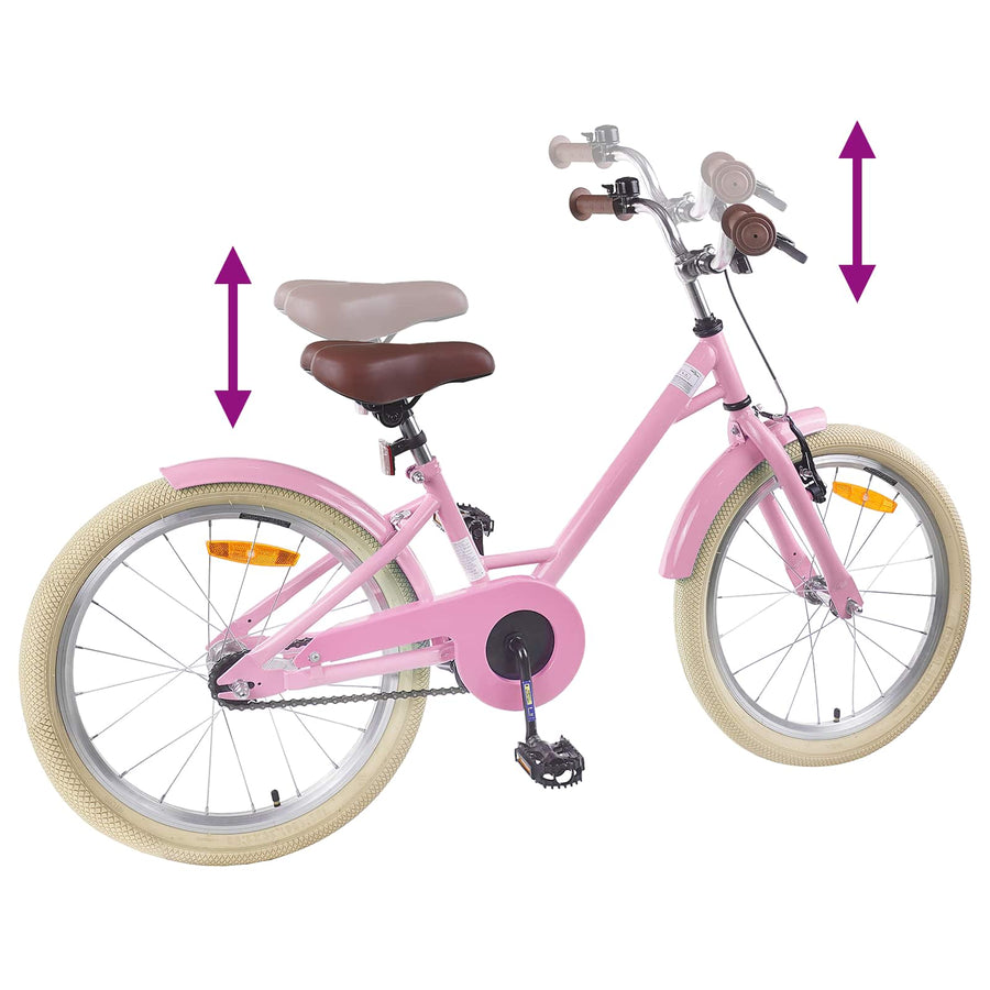 Kinderfiets 18 Inch voor 5-7 jaar Lichtroze