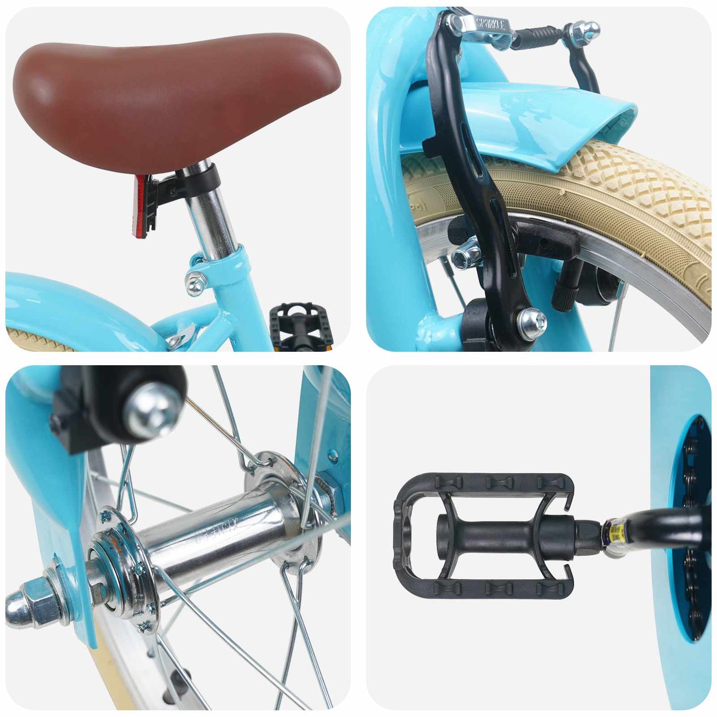 Kinderfiets 14 Inch voor 3-5 jaar oud Lichtblauw