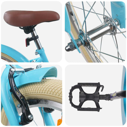 Kinderfiets 20 Inch voor 6-11 jaar oud Lichtblauw