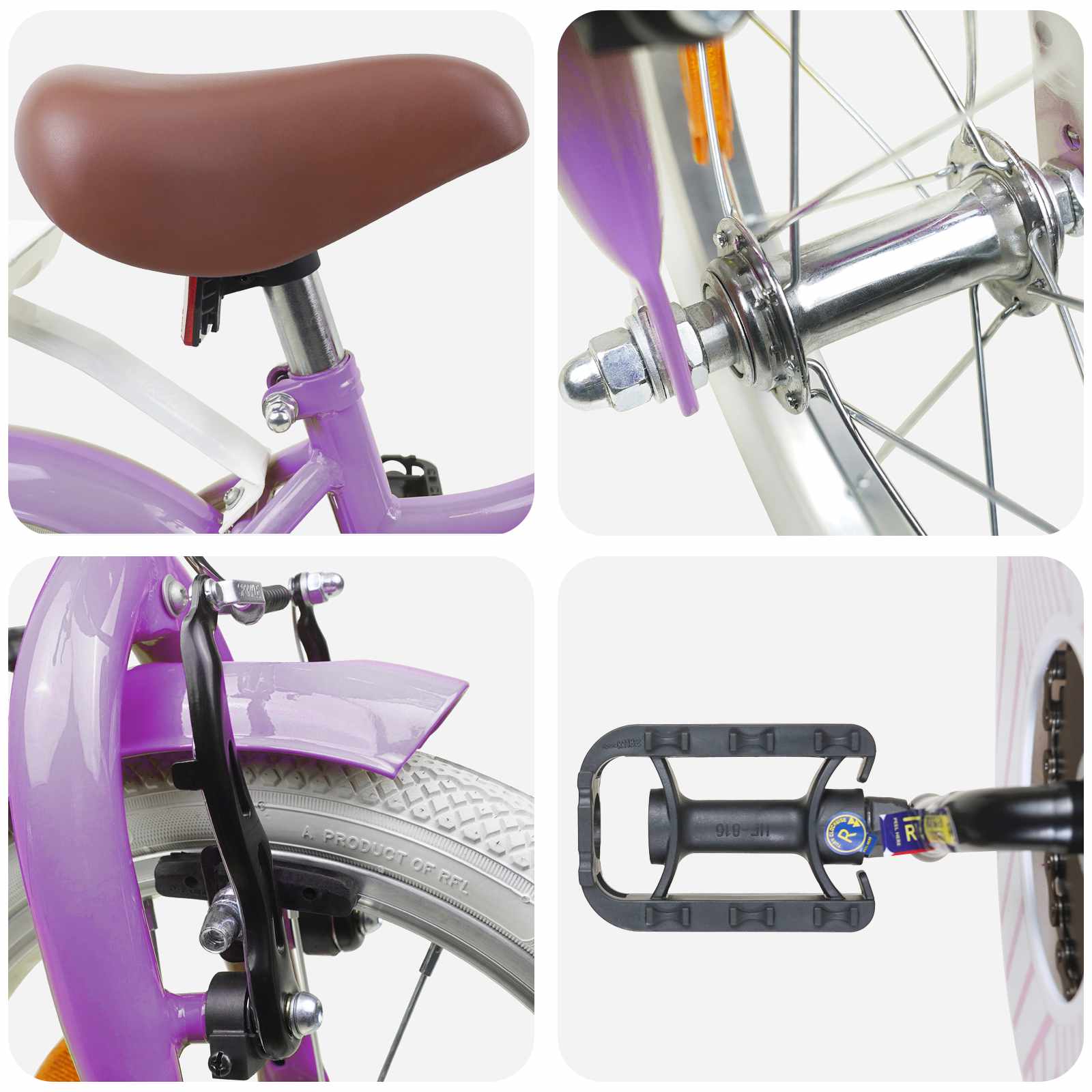 Kinderfiets 12 Inch voor 2-4 jaar oud Paars