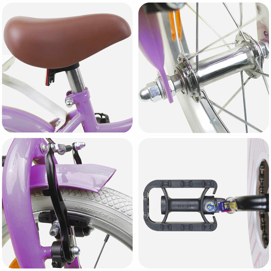 Kinderfiets 12 Inch voor 2-4 jaar oud Paars