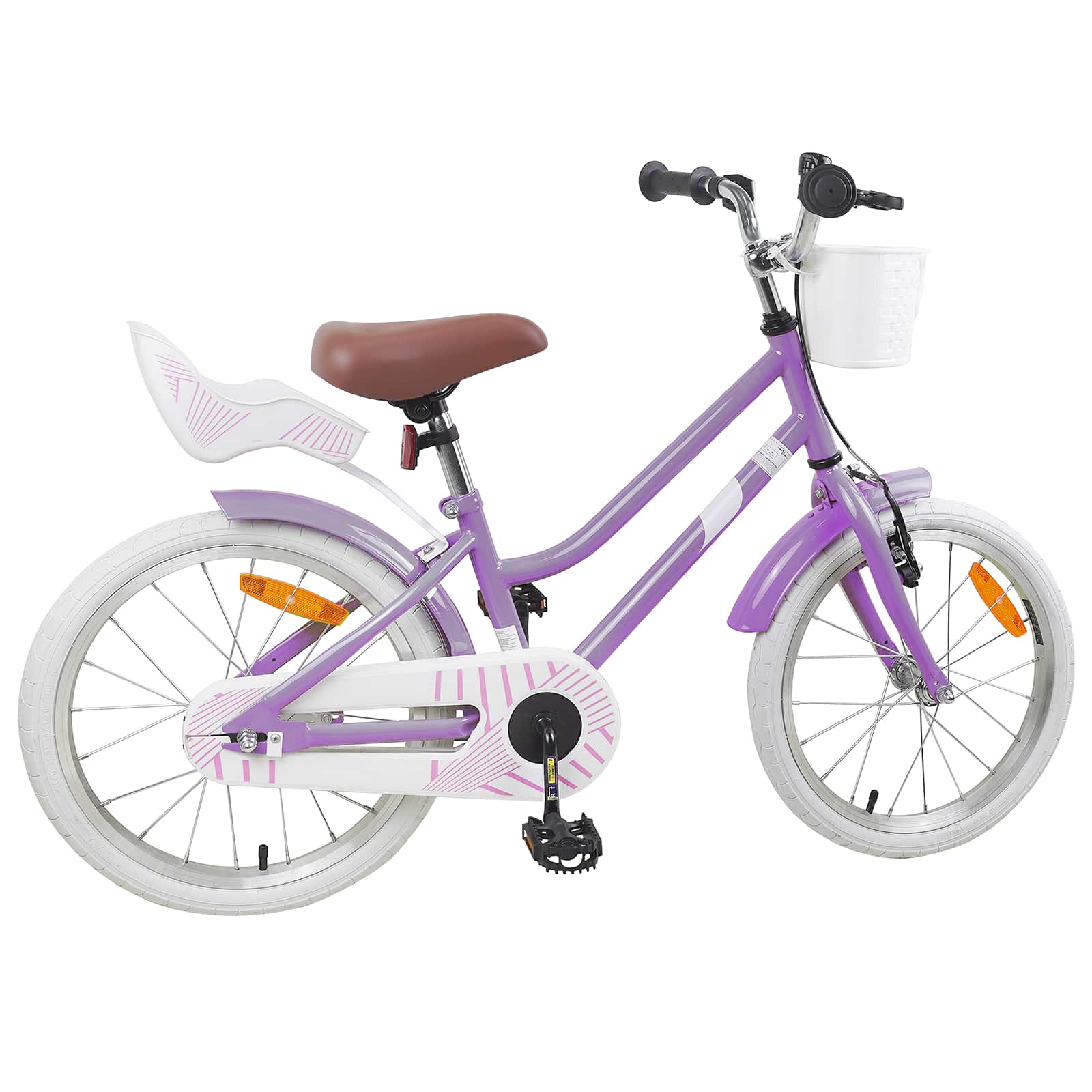 Kinderfiets 18 Inch voor 5-7 jaar Paars